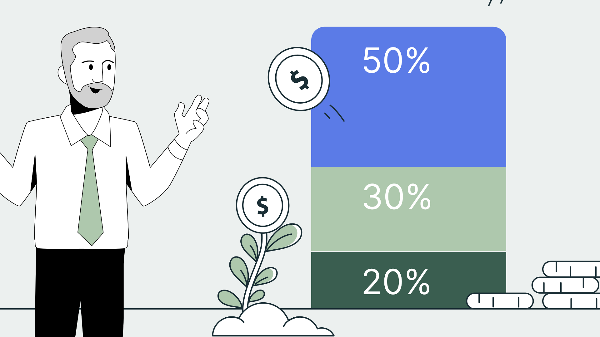 50/30/20 budget rule allocation example